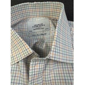 Charles Tyrwhitt Men's 16/33 Slim Fit Non Iron Plaid Dress Shirt Button Down